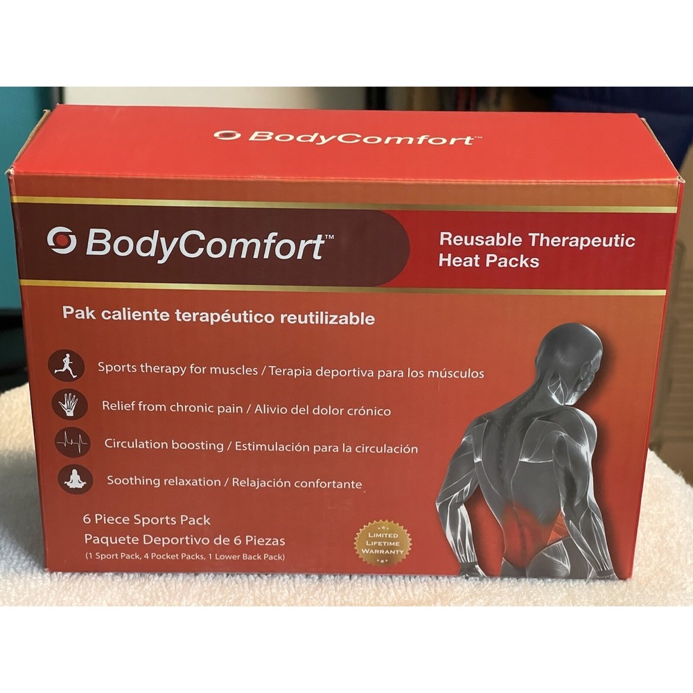 Body Comfort Reusable Therapeutic Heat Packs Sports 6‎ Piece Open Box